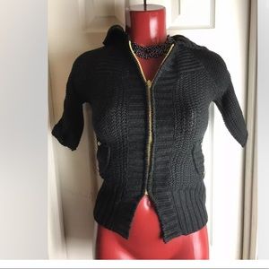 Belle Du Jour Black W/ Gold Detail Hoodie Sweater